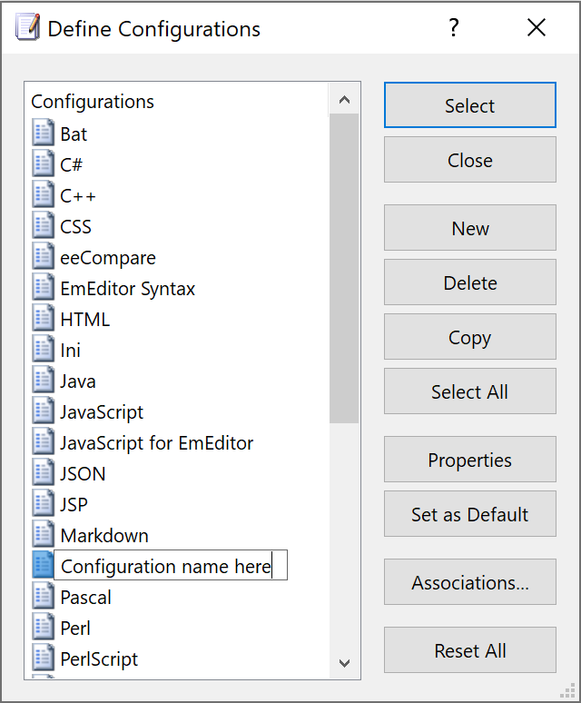 Define Configurations