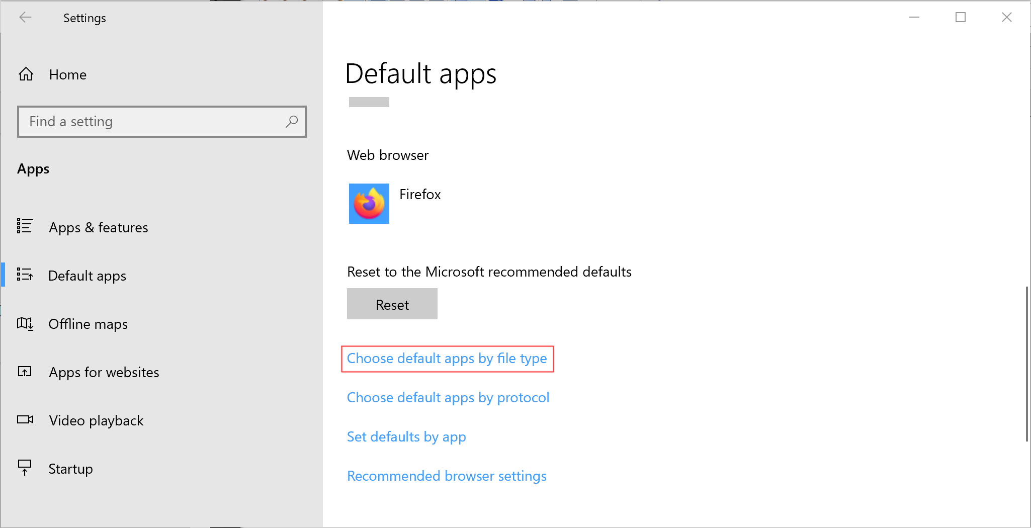 Default apps