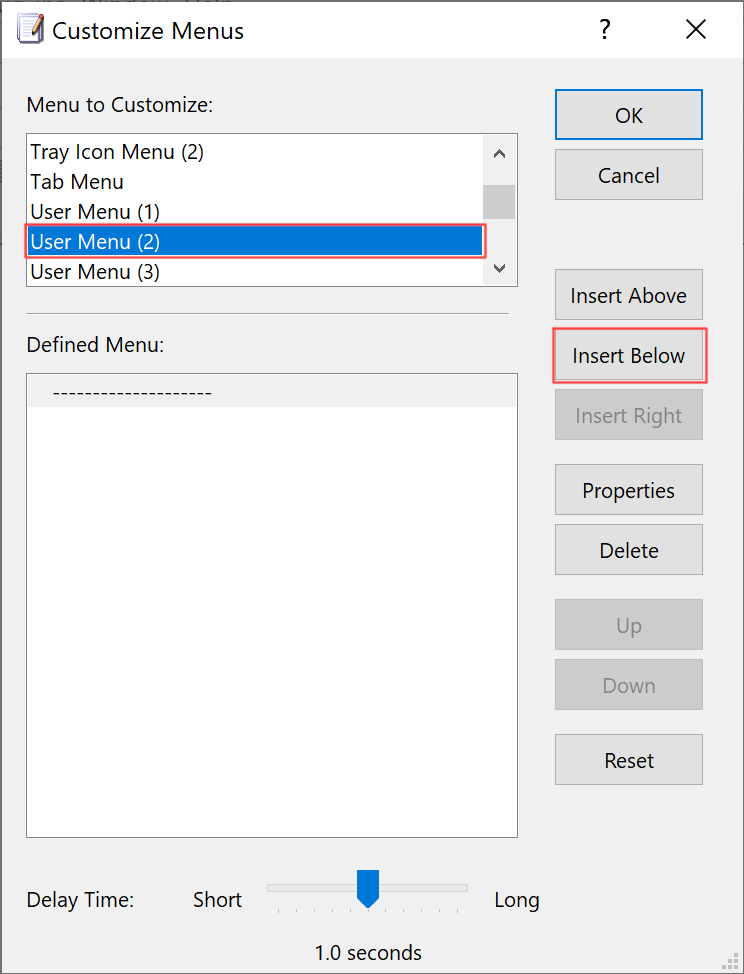 Customize Menus