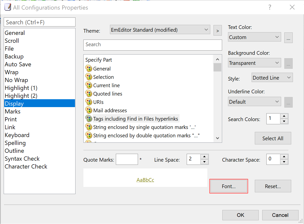 Configuration Display