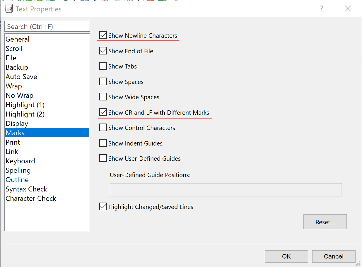 Configuration Marks