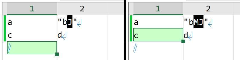 Embedded newline